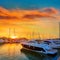 Denia sunset in Marina boats Mediterranean Spain