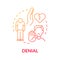 Denial red gradient concept icon
