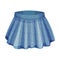 Denim Blue Pleated Skirt as Womenswear Vector Illustration