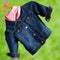 Denim child jacket with	kerchief