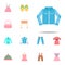 Denim jacket color icon. Clothes icons universal set for web and mobile
