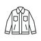 Denim Jean Jacket icon line design. Denim, jeans, jacket, jean, apparel, men, stroke, icons vector illustrations. Denim