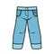 Denim jeans classic for boy color variation for coloring on a white