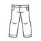 Denim pants classic for boy outline for coloring on a white