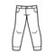 Denim pants classic outline for coloring on a white