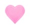 Denim pink heart shape with seam. Torn jean patch with stitches. Vector realistic illustration on white background