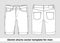 Denim shorts vector template for men