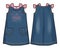 Denim summer dress for a baby girls with cute embroidery and bows
