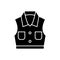 Denim vest black glyph icon