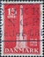 DENMARK - CIRCA 1938: A postage stamp from Denmark showing a memorial column in Copenhagen on the occasion of the abolition of ser