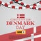 Denmark Constitution Day June 5. Danish waving flag with Festival design vector illustration.