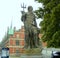 Denmark, Copenhagen, Christiansborg Slotsplads, Neptune statue before Borsen