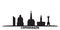 Denmark, Copenhagen City city skyline isolated vector illustration. Denmark, Copenhagen City travel black cityscape