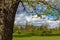 Denmark Copenhagen Rosenborg Castle and Gardens in summer blue cloudy sky