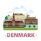 Denmark country design template Flat cartoon style