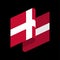 Denmark Flag isolated. Danish ribbon banner. state symbol