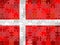 Denmark flag made of puzzle background