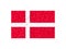 Denmark flag pixel art. 8-bit Denmark flag sign. Design for a festive banner and poster. Vector illustration
