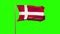 Denmark flag with title waving in the wind