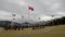 Denmark, Flag Waving in the air of UN Memorial Cemetery in Busan, South Korea, Asia