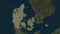 Denmark highlighted. High-res satellite