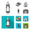 Denmark, history, restaurant, and other web icon in monochrome,flat style.Sandwich, food, bread, icons in set collection