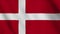 Denmark national flag close up waving video animation