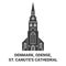 Denmark, Odense, St. Canute's Cathedral travel landmark vector illustration