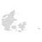 Denmark - pencil scribble sketch silhouette map of country area with dropped shadow. Simple flat vector illustration