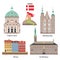 Denmark set of landmark icons