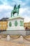 Denmark - Zealand region - Copenhagen - the statue Frederik V on Horseback in the center of Amalienborg square and palace complex