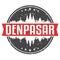 Denpasar Indonesia Round Travel Stamp. Icon Skyline City Design. Seal Tourism badge Illustration Clipart.