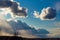 Dense beautiful clouds floating in the blue sky