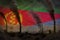 dense smoke of industrial chimneys on Eritrea flag - global warming concept, background with place for your text - industrial 3D