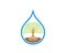 Dense tree in the water drop logo