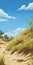 Dense Vegetation On Sand: A Photorealistic Speedpainting Of Autumn Dune