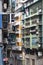 Densely populated old apartment units in Macau, China