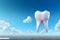 Dental advertisement 3D teeth banner includes spacious text area
