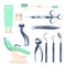 Dental appliances - set of realistic vector isolated objects