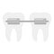 Dental brace icon, flat style