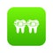 Dental brace icon green vector