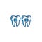 Dental braces icon, orthodontic teeth line icons. Vector thin line art design