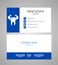 Dental business card template on the blue background - vector illustration