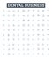 Dental business vector line icons set. Dentistry, Oral, Hygiene, Teeth, Orthodontics, Endodontics, Prosthodontics