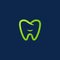 Dental care dentist clinic, ribbon tooth logo with smile icon symbol logo vector design