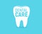 Dental care icon. Tooth Enamel protection. Flat logo template. Modern emblem idea. Concept design for business. Isolated