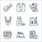 dental care line icons. linear set. quality vector line set such as dental, toothbrush, brushing teeth, dental irrigator, pills,