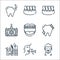 Dental care line icons. linear set. quality vector line set such as kid, fresh, dentist, clean, braces, dentist, gums, plaque