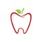 Dental Care Logo Template, Apple Fruit Illustration Design. Vector EPS 10