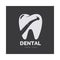 Dental care logo template with drill silhouette over tooth shape